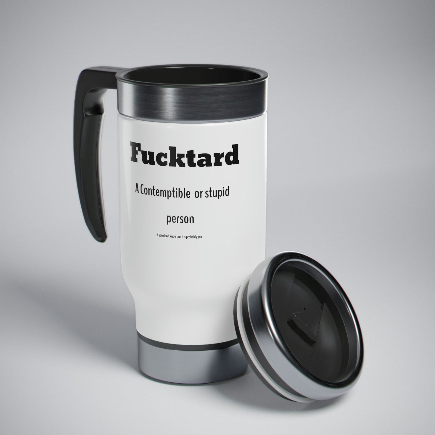 Stainless Steel Travel Mug with Handle, 14oz