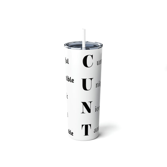 Skinny Steel Tumbler with Straw, 20oz