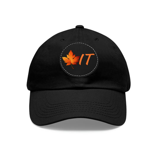 Dad Hat with Leather Patch (Round)